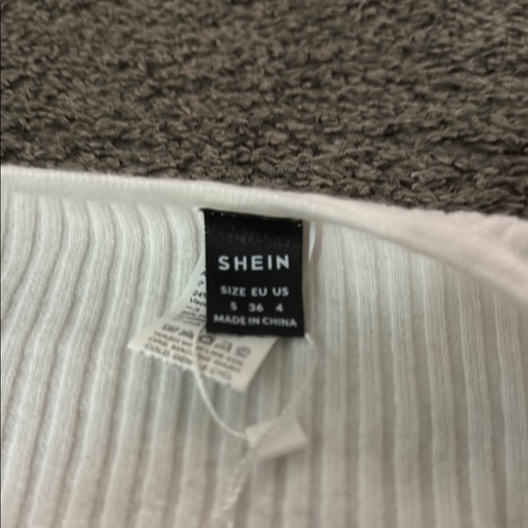 SHEIN Cream Ribbed Knit Top - Picture 2 of 2